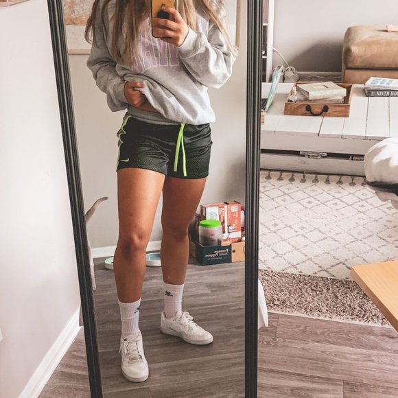 Nike Neon Yellow Green Mesh DriFit Sports Shorts - Picture 3 of 6